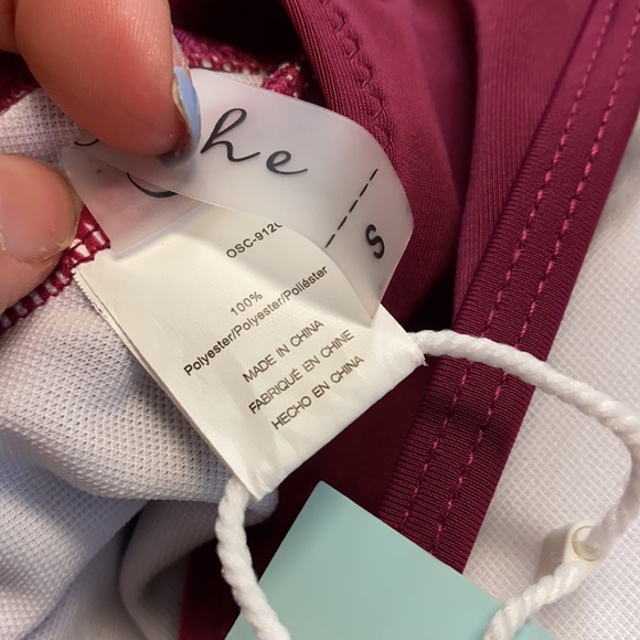 Cupshe Swimsuit Maroon Halter Lace One Piece S Small New - Picture 6 of 7